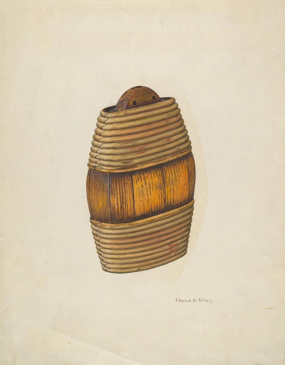 Willow-Bound Flask by Frank Gray, index of american design, 1940