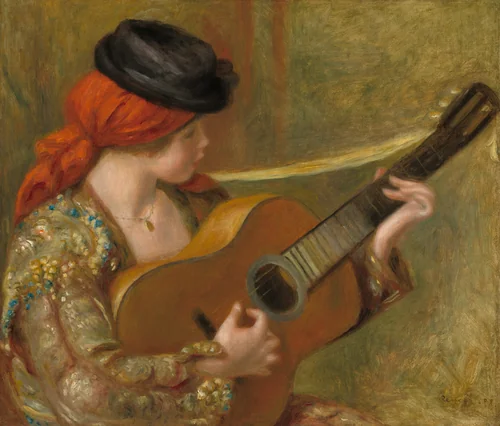 Young Spanish Woman with a Guitar by Auguste Renoir, painting, 1898