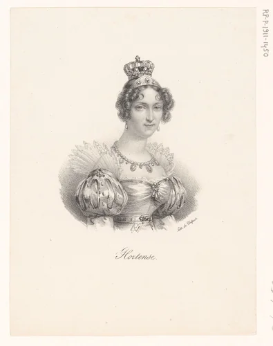 Portret van Hortense de Beauharnais by anonymous, print, 1818-1842