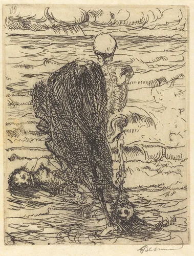 Cast of a Net (Le coup de filet) by Albert Besnard, print, 1900