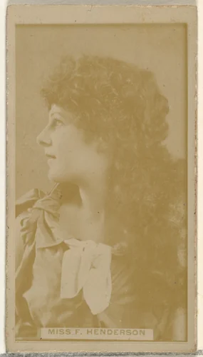 Miss F. Henderson, from the Actors and Actresses series (N145-8) issued by Duke Sons & Co. to promote Duke Cigarettes by W. Duke, Sons & Co., photograph, 1890-1895