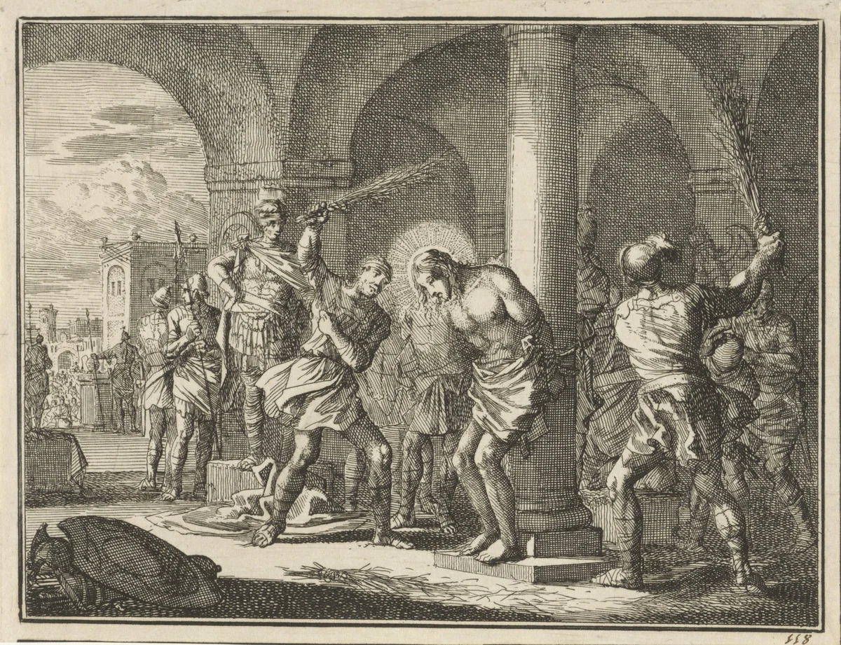 Geseling van Christus by Jan Luyken, print, 1712