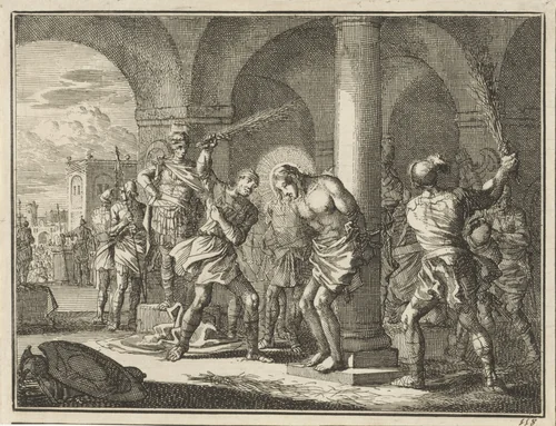 Geseling van Christus by Jan Luyken, print, 1712