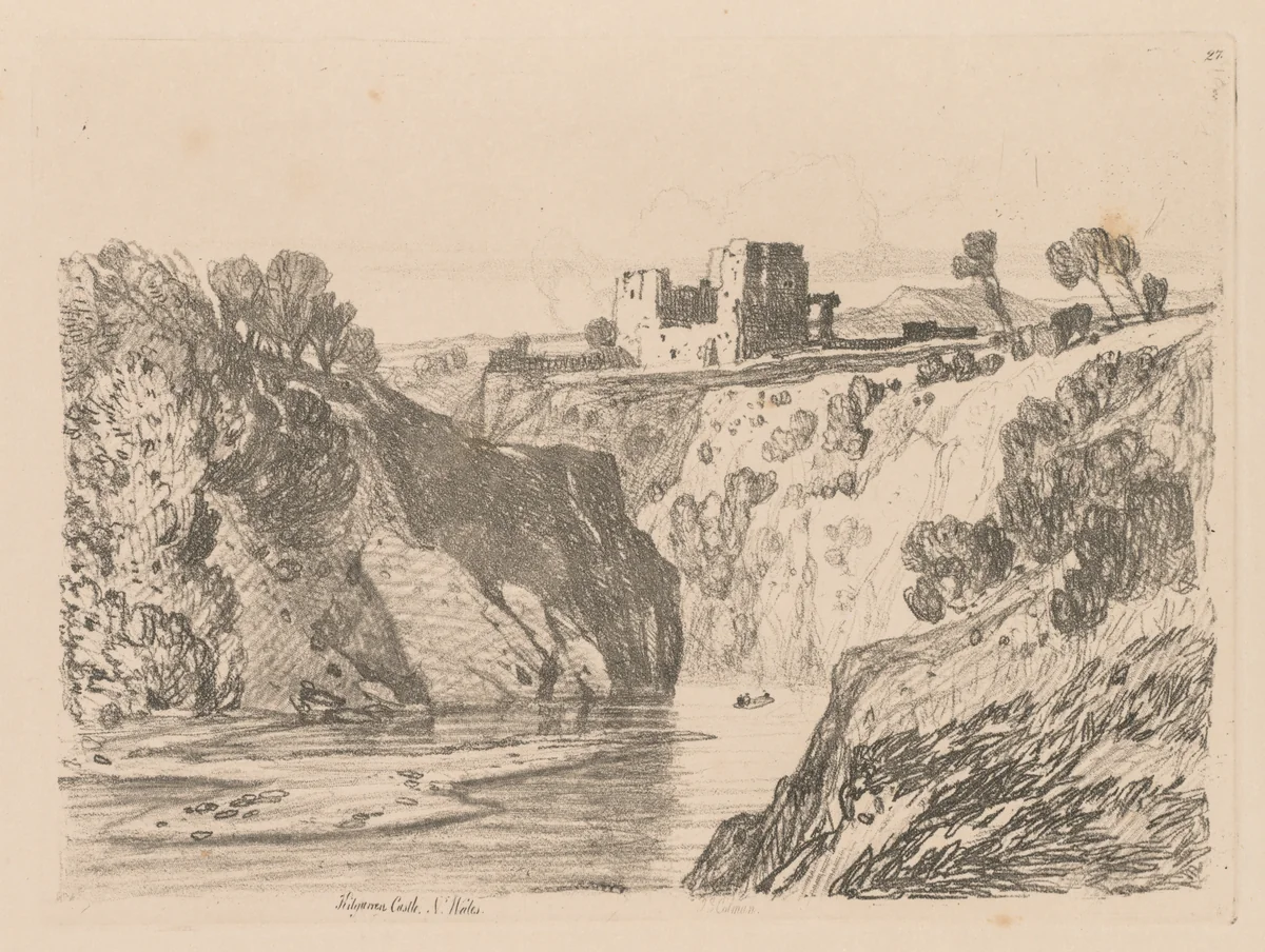 Liber Studiorum: Plate 27, Kilgarren Castle, N. Wales by John Sell Cotman, book, 1838