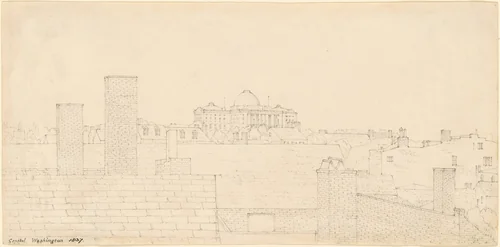 Capitol, Washington by George Strickland, drawing, 1837