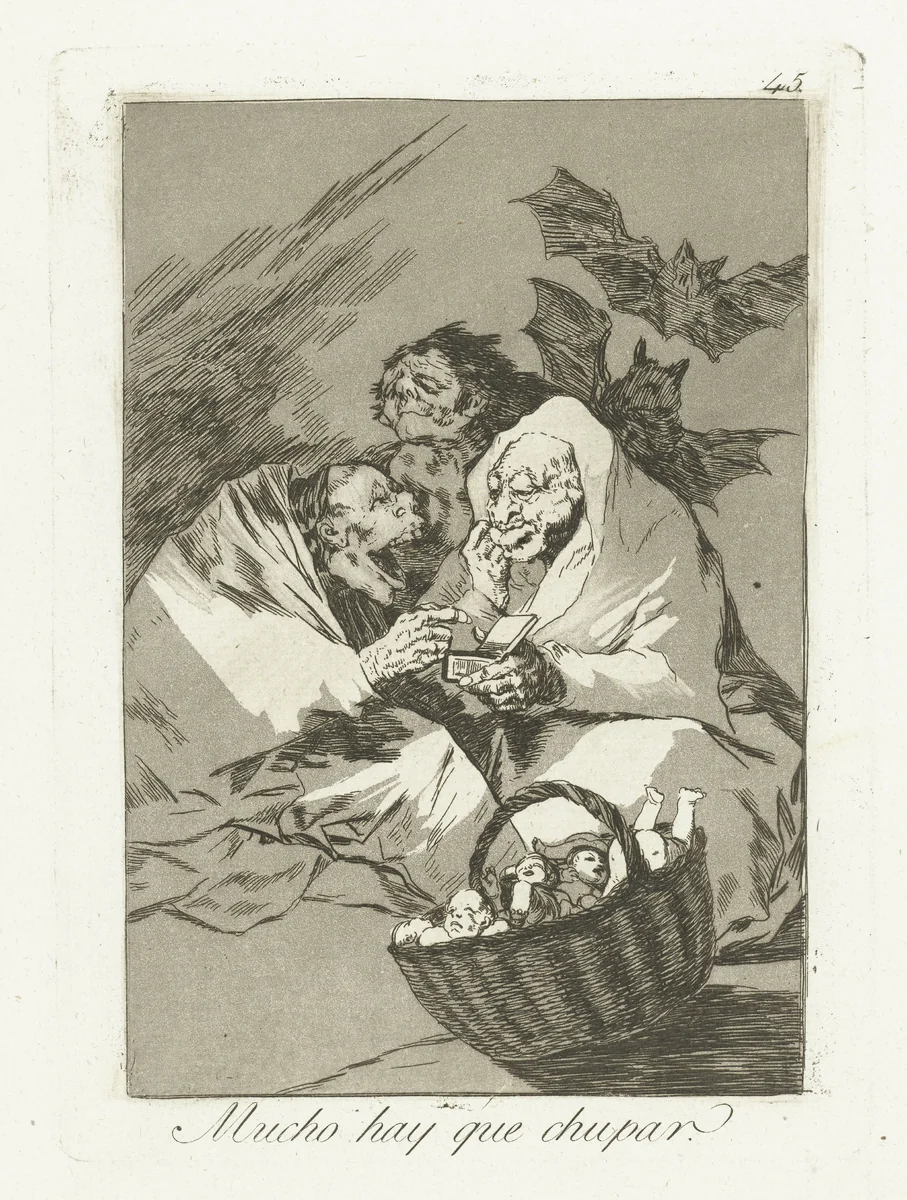 Er valt genoeg uit te zuigen by Francisco de Goya, print, 1797-1799