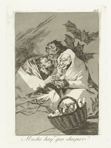 Er valt genoeg uit te zuigen by Francisco de Goya, print, 1797-1799