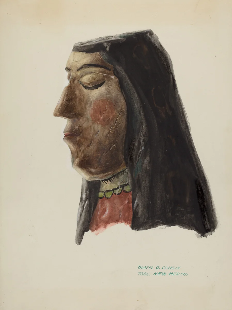 Head of Guadalupe by Majel G. Claflin, index of american design, 1938