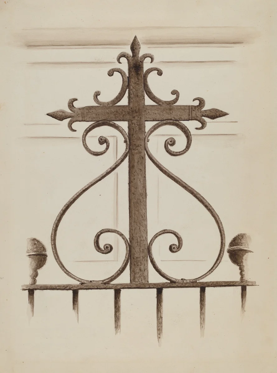 Wrought Iron Cross by American 20th Century, index of american design, 1935-1942