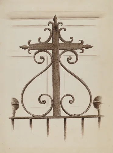 Wrought Iron Cross by American 20th Century, index of american design, 1935-1942