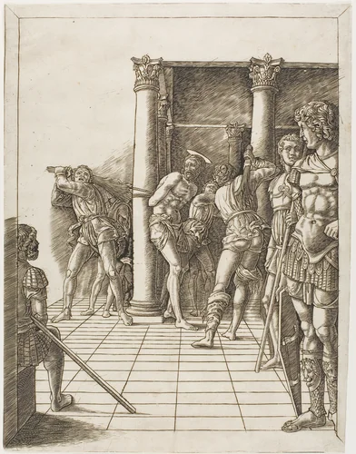 The Flagellation of Christ, with the Pavement by Andrea Mantegna, print, 1475-1480
