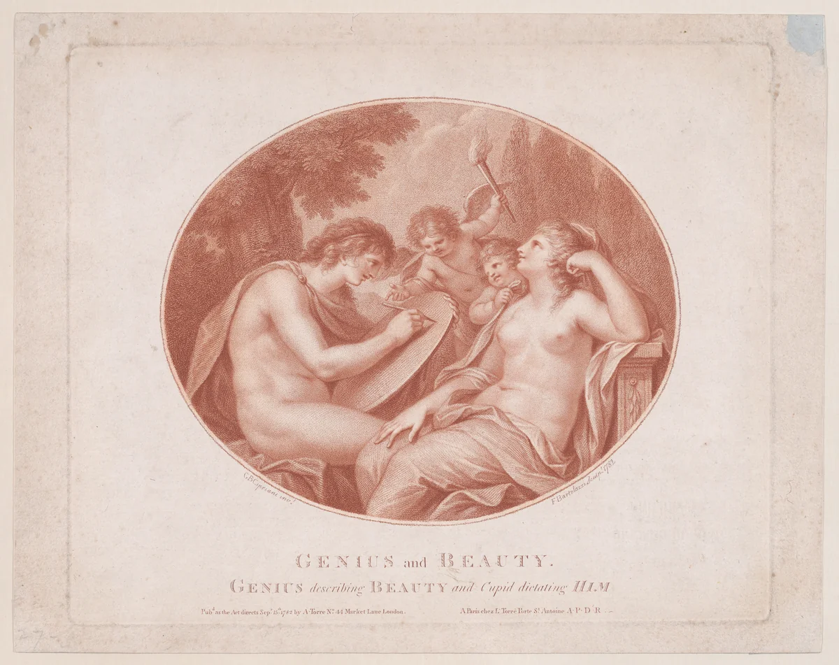 Genius and Beauty by Francesco Bartolozzi, print, 1782