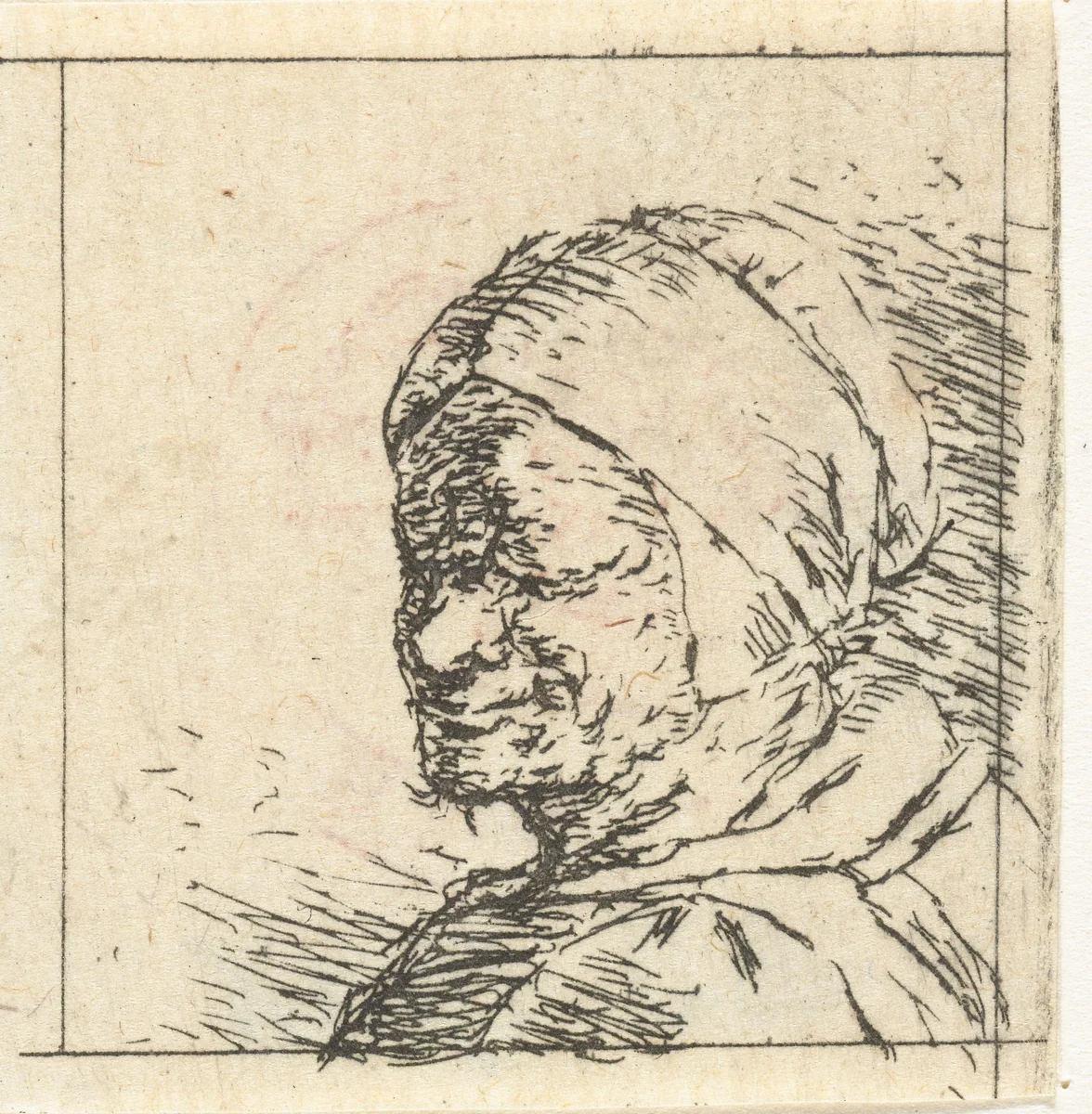 Buste van onbekende vrouw by Christina Chalon, print, 1758-1808