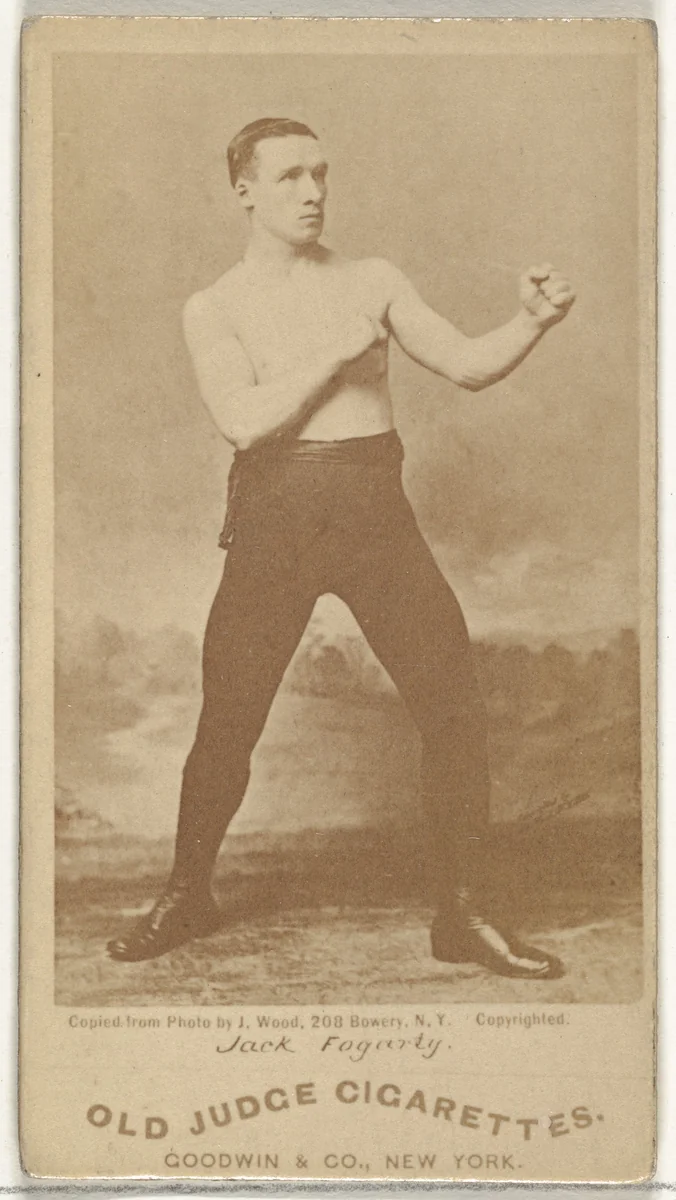 Jack Fogarty, from the Celebrities and Prizefighters series (N174) for Old Judge Cigarettes by Goodwin & Company, photograph, 1887-1888