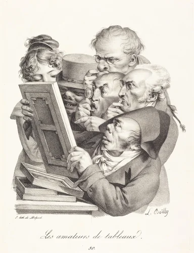 Les amateurs de tableaux (The Picture Enthusiasts) by Louis-Léopold Boilly, print, 1823