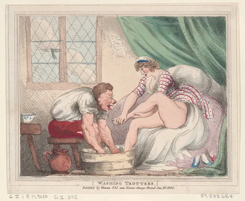 Washing Trotters by Thomas Rowlandson, print, 1800