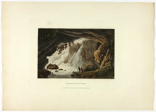 Grotto of Neptune, plate twenty-three from the Ruins of Rome by M. Dubourg, print, 1798