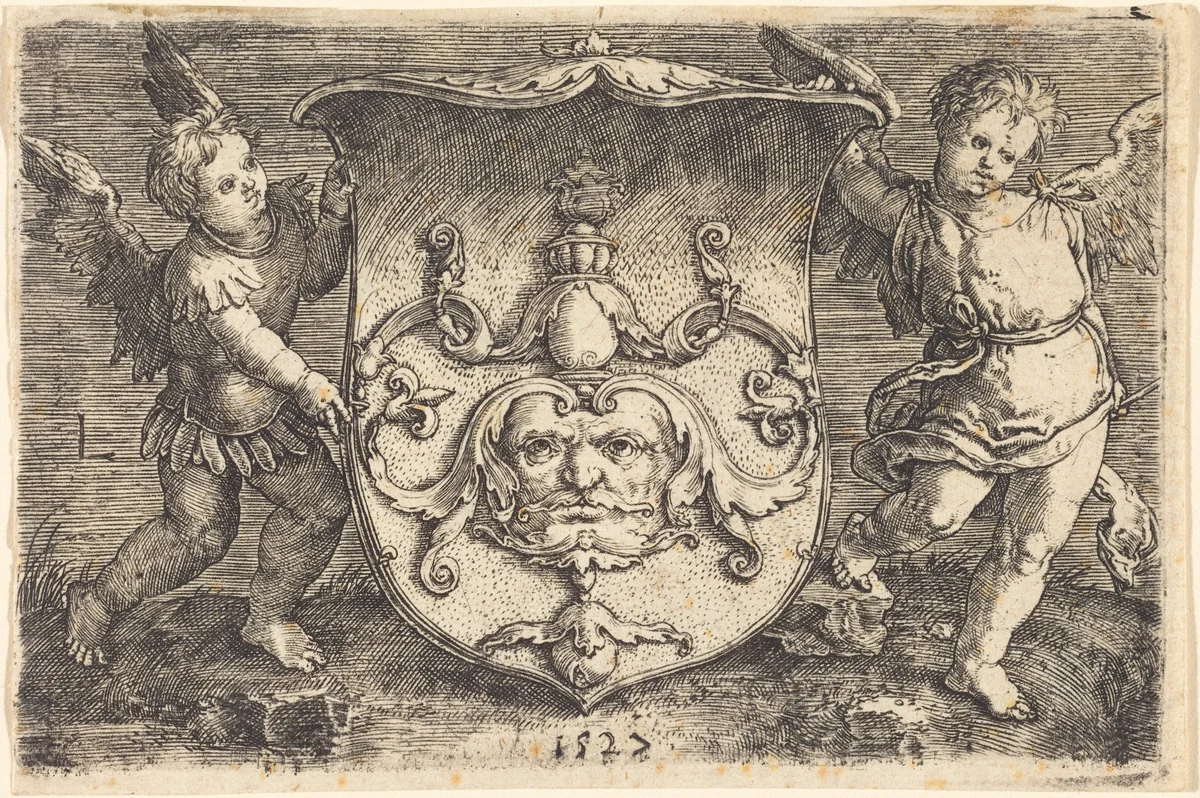 Shield with Mascaron by Ludwig Krug, print, 1488-1532