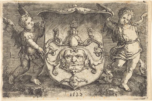 Shield with Mascaron by Ludwig Krug, print, 1488-1532