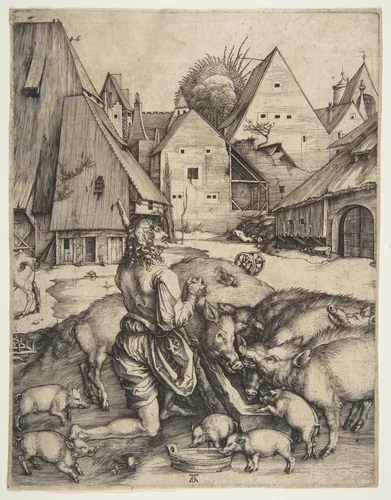 The Prodigal Son by Albrecht Dürer, print, 1496