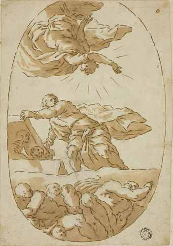 Resurrection of the Dead by Marcantonio Bassetti, drawing, 1600-1610