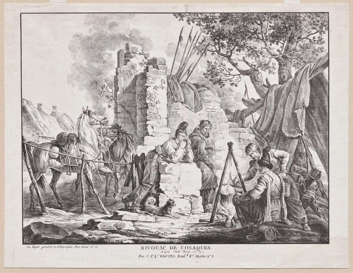 Bivouac de Cosaques by Carle Vernet, print, 1800-1836