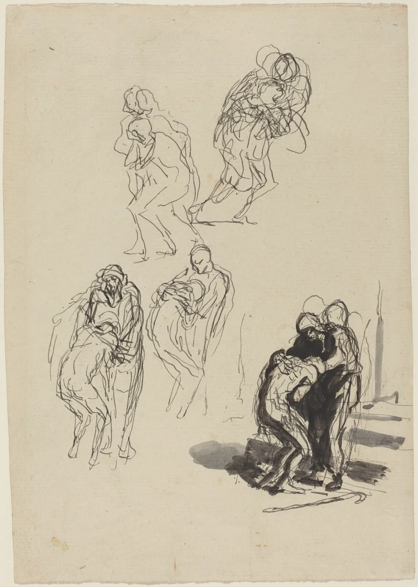 The Prodigal Son by Honoré Daumier, drawing, 1808-1879