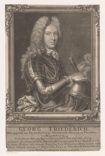 Portret van Georg Friedrich von Brandenburg-Ansbach by Johann Wilhelm Windter, print, 1742