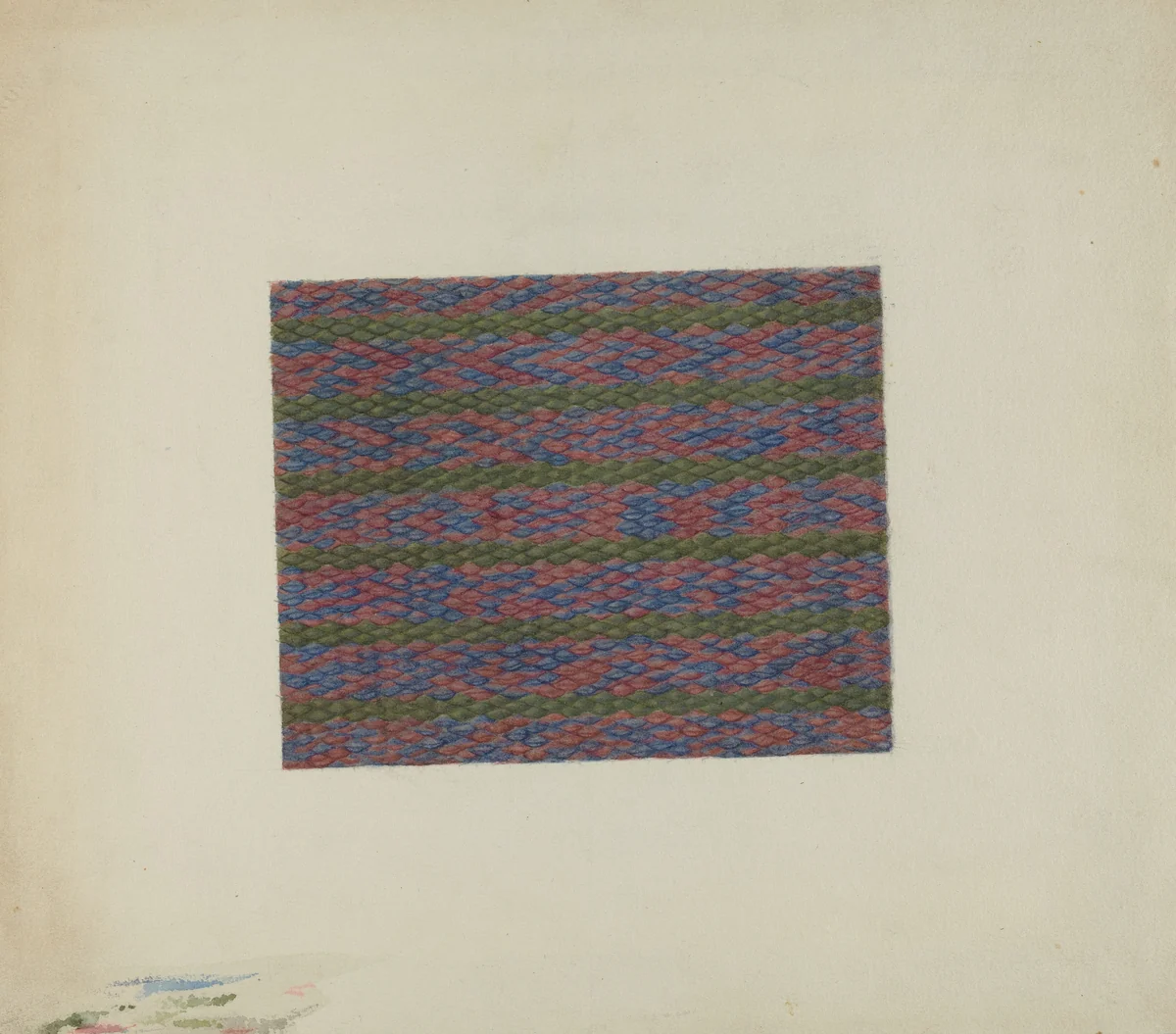 Shaker Rug (Detail) by Lucille Gilchrist, index of american design, 1936