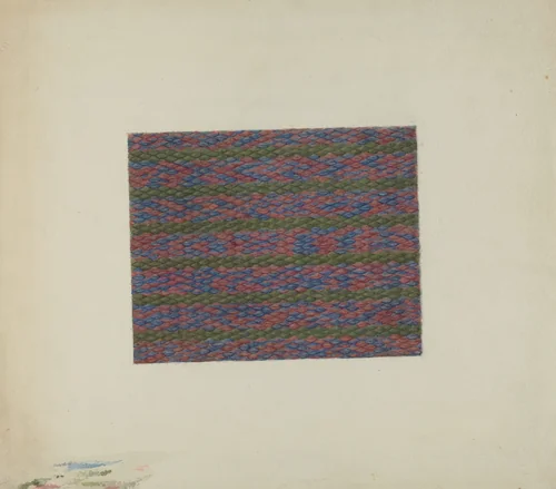 Shaker Rug (Detail) by Lucille Gilchrist, index of american design, 1936