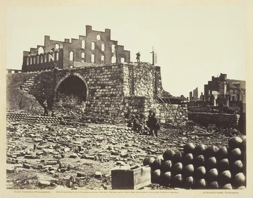 Ruins of Arsenal, Richmond, Virginia by Alexander Gardner, photograph, 1863