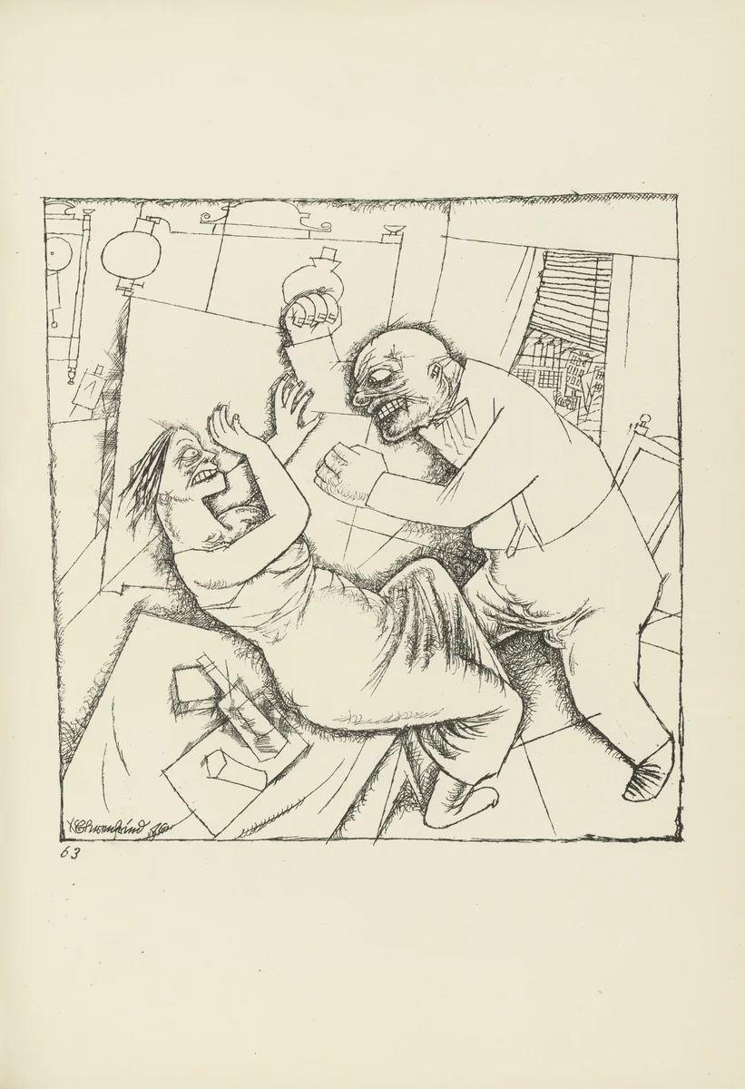 Eheszene (plate, folio 77) from Ecce Homo by George Grosz, illustrated book, 1922