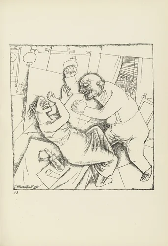 Eheszene (plate, folio 77) from Ecce Homo by George Grosz, illustrated book, 1922