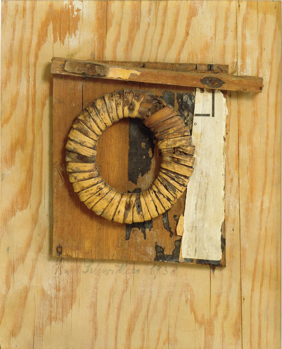 Untitled (Picture with Basket Ring) by Kurt Schwitters, painting, 1938
