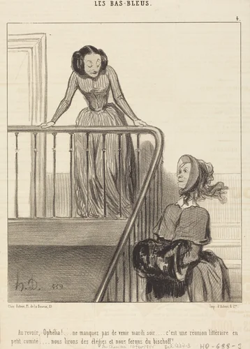 Au revoir, Ophélia!... ne manquez pas... by Honoré Daumier, print, 1844