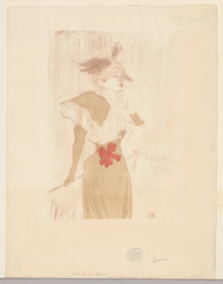 Mademoiselle Marcelle Lender, Standing by Henri de Toulouse-Lautrec, print, 1895