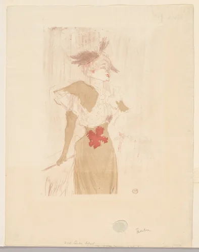 Mademoiselle Marcelle Lender, Standing by Henri de Toulouse-Lautrec, print, 1895