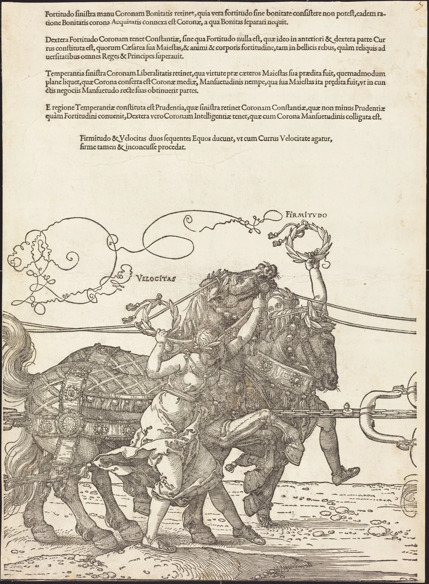 The Triumphal Chariot of Maximilian I (The Great Triumphal Car) [plate 5 of 8] by Albrecht Dürer, print, 1522