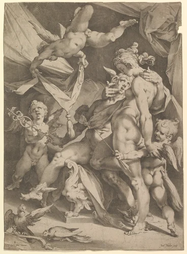 Venus and Mercury by Jan Muller, print, 1595-1605