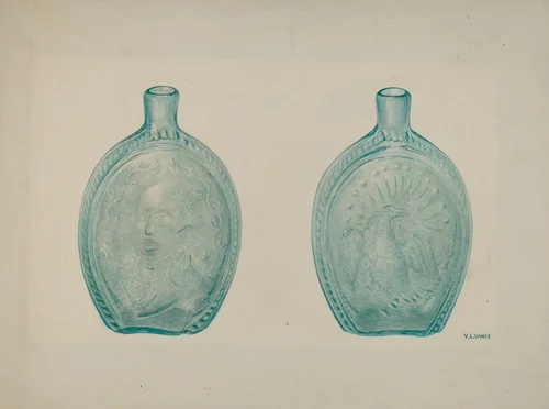 Washington Eagle Flask by V.L. Vance, index of american design, 1942