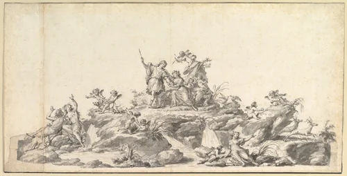 Design for the Fontana di Venere e Adone, Reggia di Caserta, Naples by Fedele Fischetti, drawing, 1780