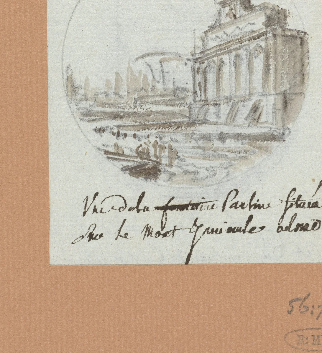 De Aqua Paolo, de fontein op de Janiculus by Victor Jean Nicolle, drawing, 1787-1811
