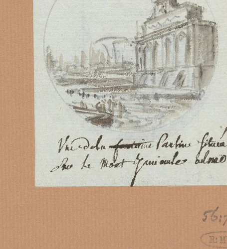 De Aqua Paolo, de fontein op de Janiculus by Victor Jean Nicolle, drawing, 1787-1811
