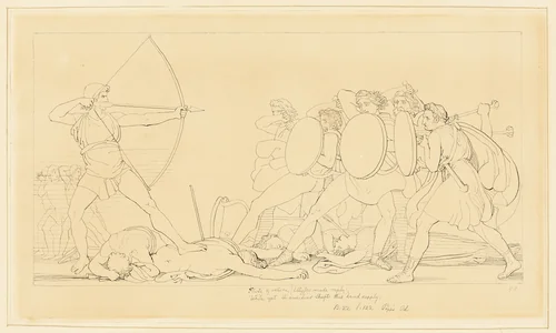 Ulysses Killing the Suitors by John Flaxman, drawing, 1775-1826