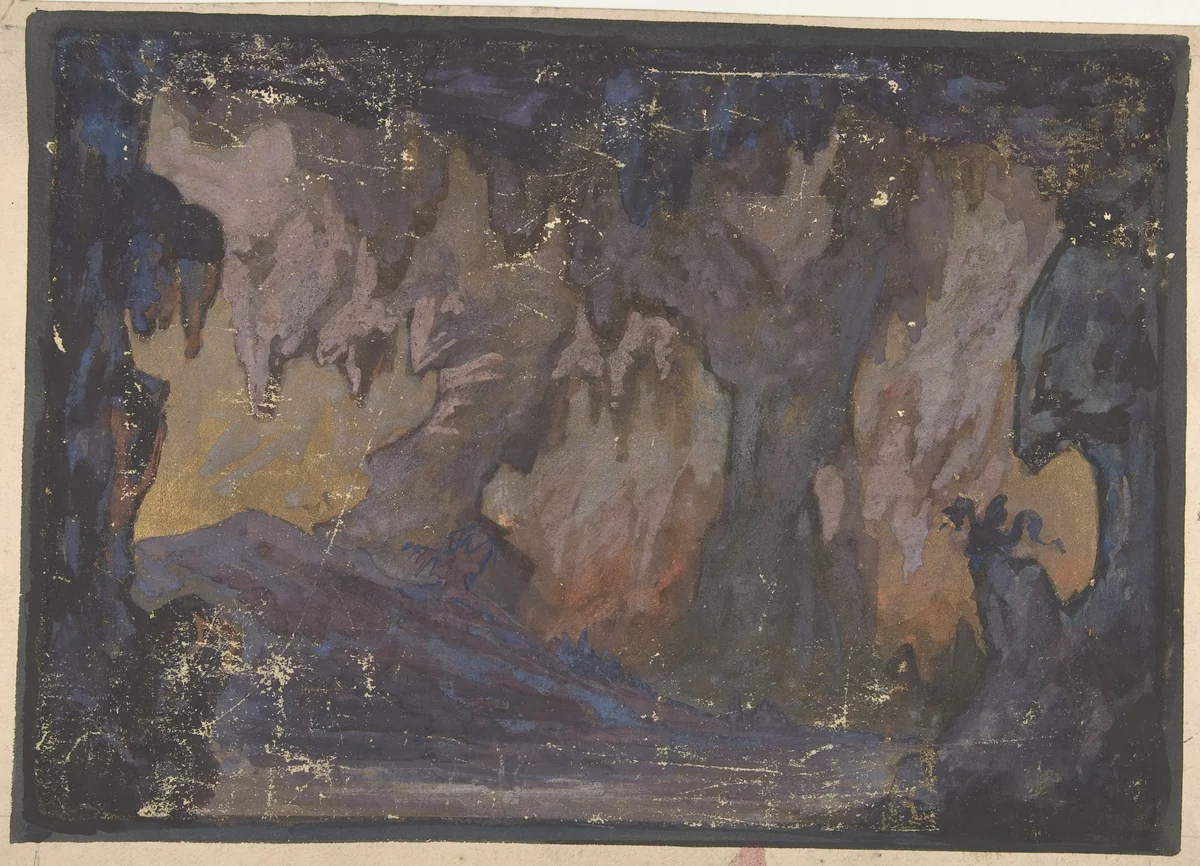 Design for a Stage Set at the Opéra, Paris by Eugène Cicéri, drawing, 1830-1890