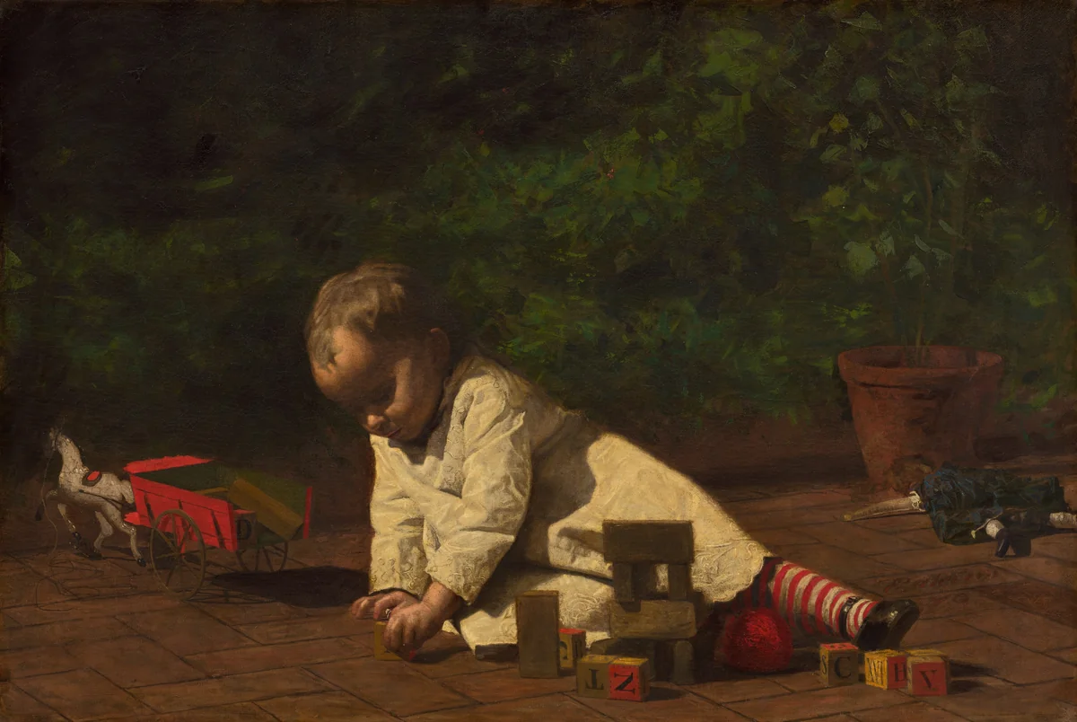 Baby at Play by Thomas Eakins, painting, 1876