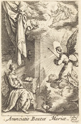 The Annunciation by Jacques Callot, print, 1628-1638