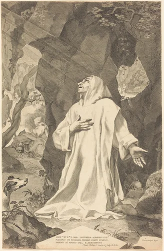 Saint Bruno by Claude Mellan, print, 1598-1688