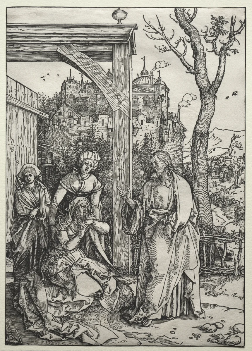 Christ Taking Leave of His Mother by Albrecht Dürer, print, 1504-1505