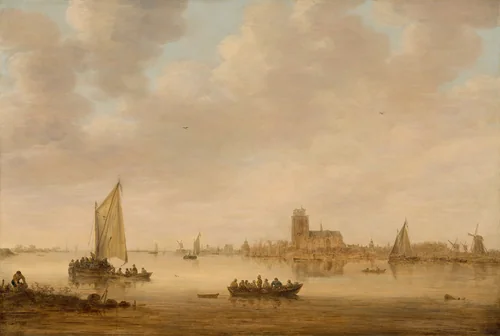 View of Dordrecht from the Dordtse Kil by Jan van Goyen, painting, 1644